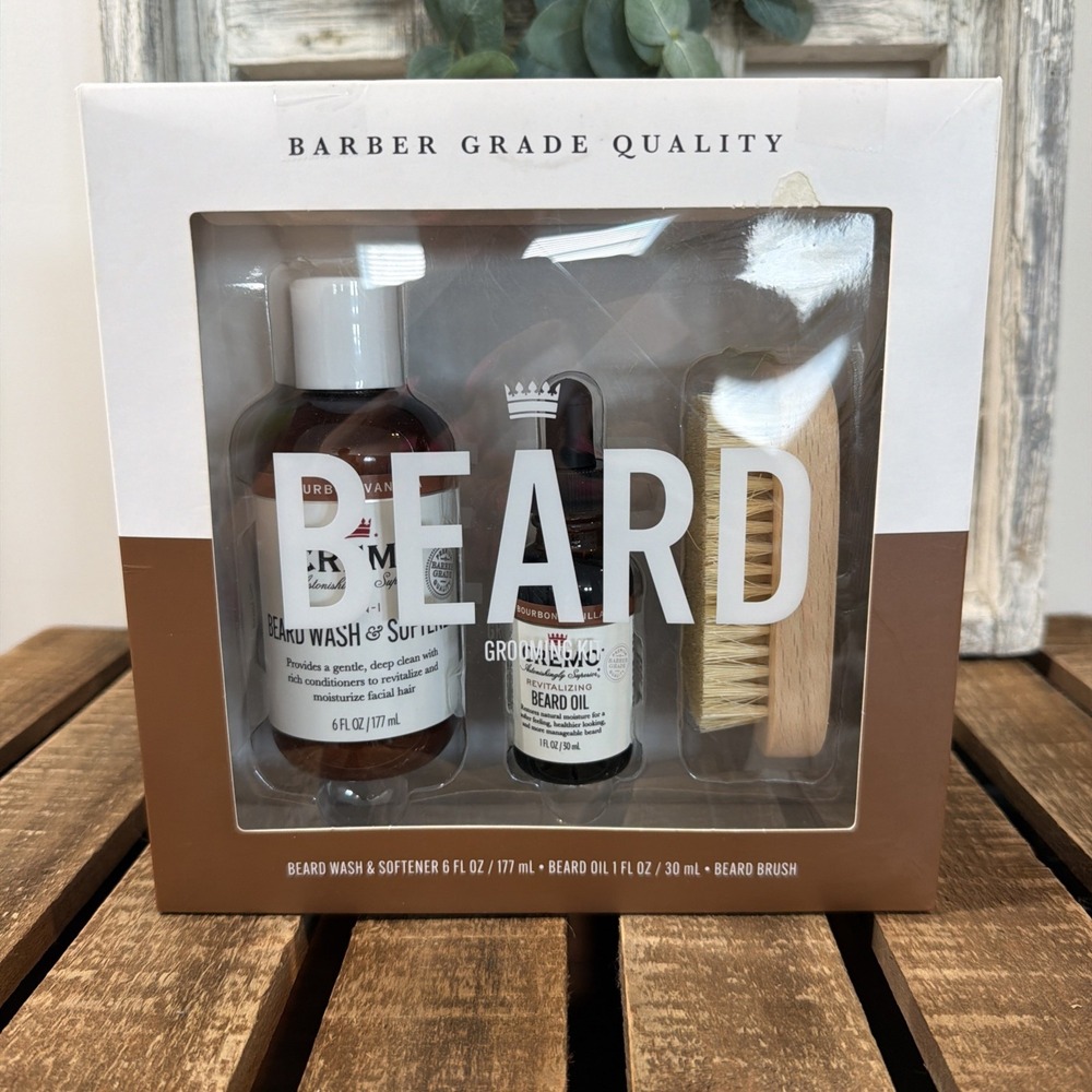 Cremo Heritage Collection Shaving Kit Beard Wash Oil Brush Wood Handle